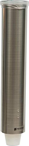 Carlisle FoodService Products C4150SS Stainless Steel Small Water Cup Dispenser with Hinged Flip Cap, 16" Length