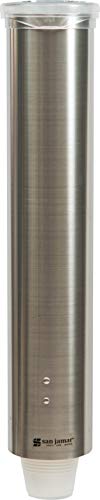 Carlisle FoodService Products C4150SS Stainless Steel Small Water Cup Dispenser with Hinged Flip Cap, 16" Length