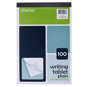 top flight writing tablet, unruled, white, 100 sheets (4701024)