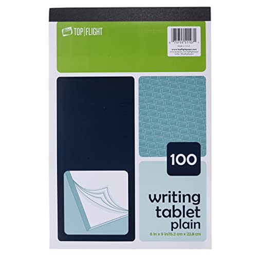 Top Flight Writing Tablet, Unruled, White, 100 Sheets (4701024)