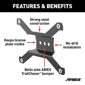 ARIES 55-0000 Jeep Bumper License Plate Bracket , Black