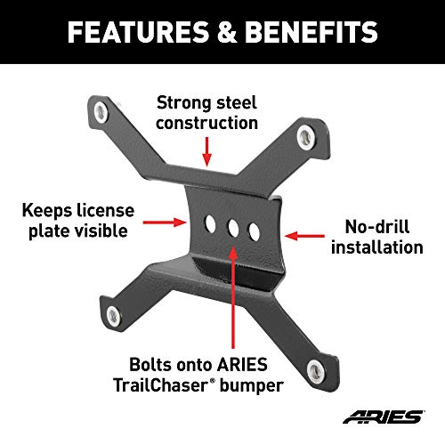 ARIES 55-0000 Jeep Bumper License Plate Bracket , Black