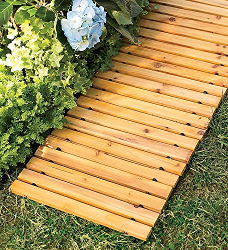 Plow & Hearth 52127 Weather-Resistant Straight Hardwood Pathway, 8'