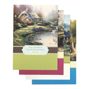 dayspring - inspirational boxed cards - thomas kinkade - thinking of you - cottage - 51729,multi