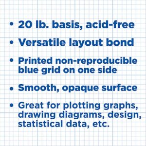 ALVIN Cross Section Graph Paper Pad 17" x 22" Model 1422-14 Drafting and Graph Paper Suitable for Pencil and Ink Printer Compatible 8" x 8" Grid - 50 Sheet Pad 17" x 22"