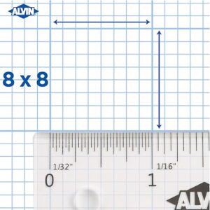 ALVIN Cross Section Graph Paper Pad 17" x 22" Model 1422-14 Drafting and Graph Paper Suitable for Pencil and Ink Printer Compatible 8" x 8" Grid - 50 Sheet Pad 17" x 22"