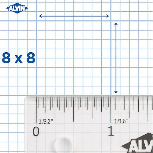 ALVIN Cross Section Graph Paper Pad 17" x 22" Model 1422-14 Drafting and Graph Paper Suitable for Pencil and Ink Printer Compatible 8" x 8" Grid - 50 Sheet Pad 17" x 22"