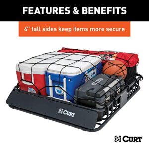 CURT 18115 Universal 42 x 37-Inch Black Steel Roof Rack Rooftop Cargo Carrier