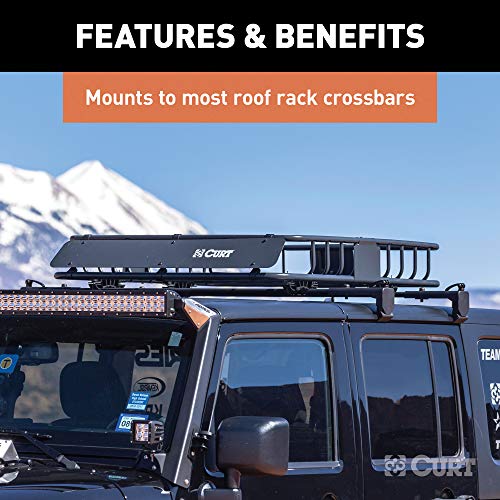 CURT 18115 Universal 42 x 37-Inch Black Steel Roof Rack Rooftop Cargo Carrier