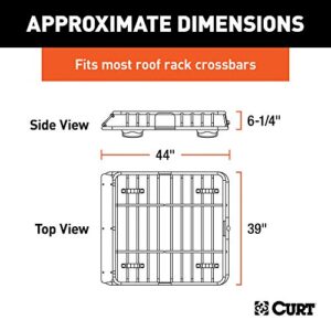 CURT 18115 Universal 42 x 37-Inch Black Steel Roof Rack Rooftop Cargo Carrier