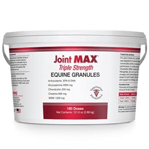 joint max triple strength eq granules for horses - support joint health - glucosamine, chondroitin - vitamins, minerals, omega 3 fatty acids, antioxidants - 180 doses