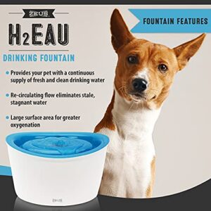 ZEUS H2EAU Elevated Dog and Cat Drinking Water Fountain with Purifying Filter, 6L Capacity