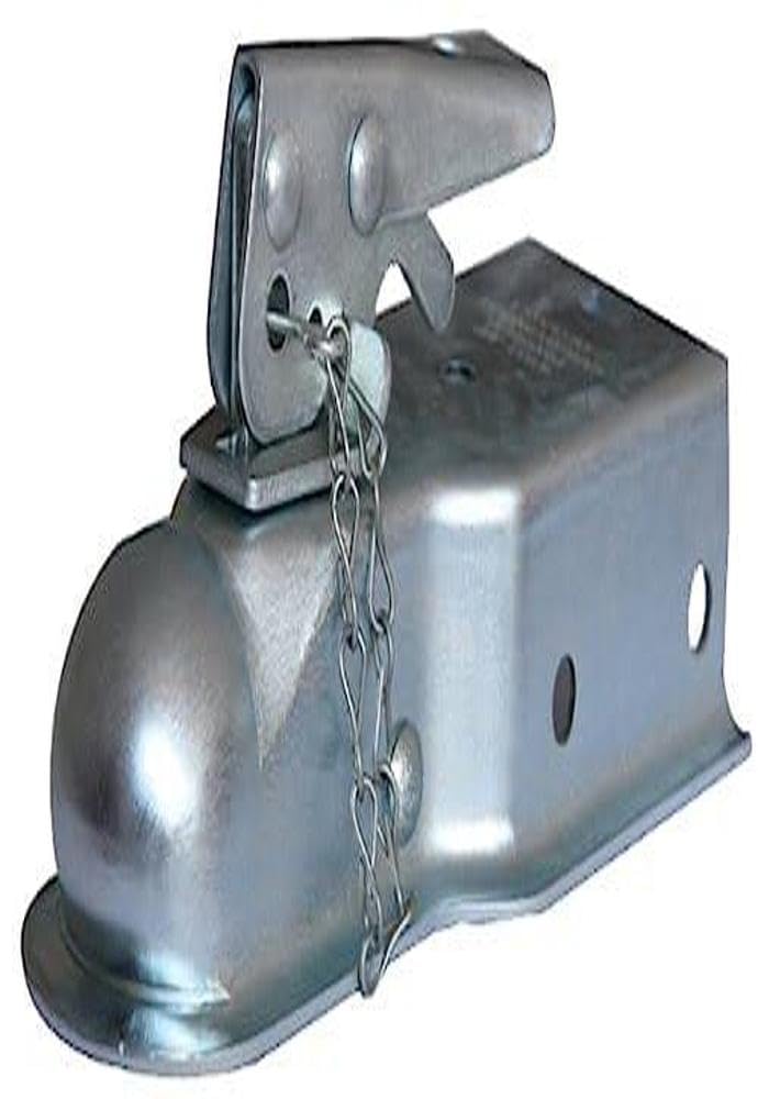 Husky 87072 1-7/8" Ball 3" Width Straight Coupler with Chain,Grey