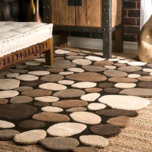 nuloom hand tufted pebbles area rug, 7' 6" x 9' 6", natural