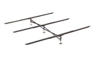 glideaway x-support bed frame support system, gs-3 xs model - 3 cross rails and 3 legs - strong center support base for full, queen and king mattress, box springs, and bed foundations