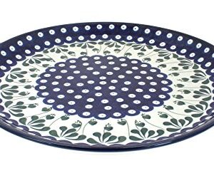 Blue Rose Polish Pottery Alyce Round Serving Tray with Handles