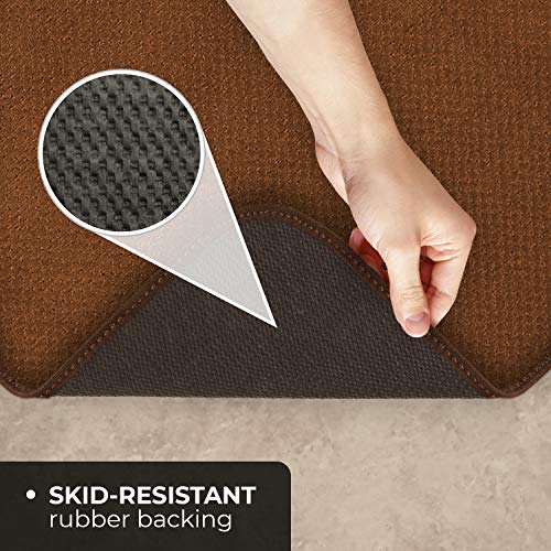 House, Home and More Skid-Resistant Carpet Indoor Area Rug Floor Mat - Toffee Brown - 3 Feet X 3 Feet