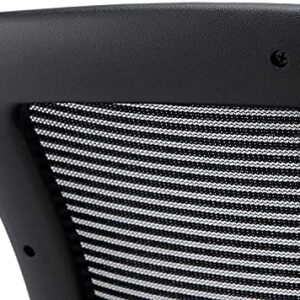 Modway Edge Mesh Back and White Vinyl Seat Office Chair With Flip-Up Arms - Computer Desks in Black