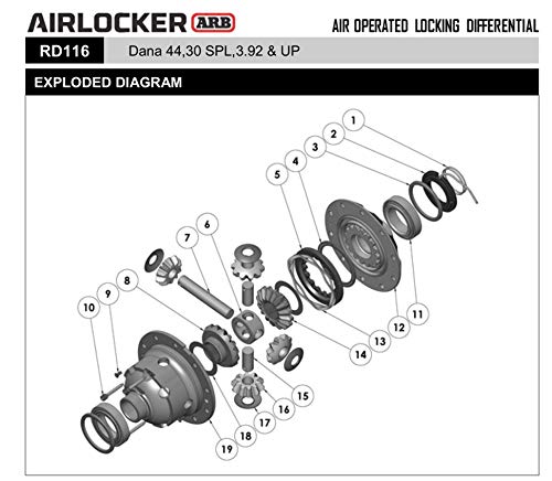 ARB RD116 Air Operated Locking Differential for Dana Spicer Model 44, 3.92 & Up, 30 Spline