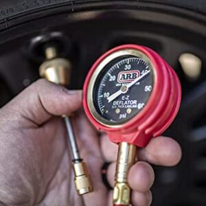 ARB ARB600 E-Z Deflator Kit 10-60 PSI 0-4 BAR Tire Pressure Gauge Rapid Air Down for Offroad Include Recovery Gear Pouch