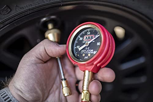 ARB ARB600 E-Z Deflator Kit 10-60 PSI 0-4 BAR Tire Pressure Gauge Rapid Air Down for Offroad Include Recovery Gear Pouch