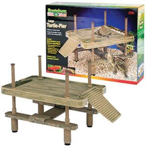 penn-plax reptology floating turtle pier and basking platform – decorative, functional, and naturally inspired – large size (model number: rep603)