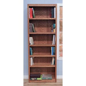 Concepts In Wood Midas Six Shelf Bookcase 84" H Dry Oak Finish