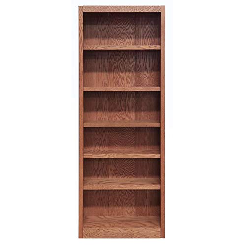 Concepts In Wood Midas Six Shelf Bookcase 84" H Dry Oak Finish