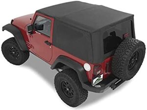 pavement ends by bestop 51203-35 black diamond replay replacement soft top tinted windows; no door skins included for 2010-2018 jeep wrangler 2-door
