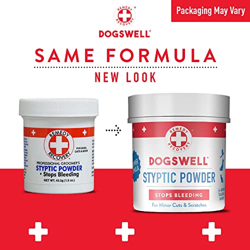 DOGSWELL Remedy+Recovery Styptic Blood Stopper Powder for Dogs & Cats 1.5 oz. Container