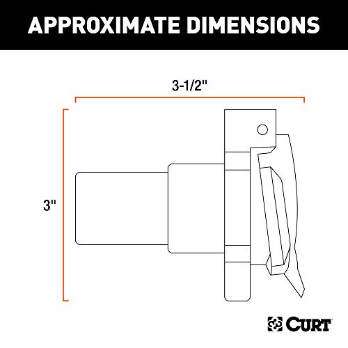 CURT 56415 Replacement Twist-Lock Vehicle-Side RV Blade 7-Pin Connector, Factory Tow Package and USCAR Socket Required , Black