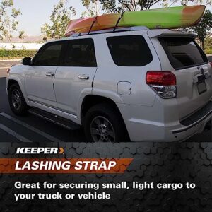 Keeper - 1" x 8' Cargo Lashing Strap, 2 Pack - 200 lbs. Working Load Limit And 600 lbs. Break Strength, Pack of 2