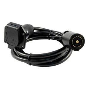 curt 56080 7-foot vehicle-side truck bed 7-pin trailer wiring harness extension , black
