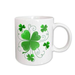 3drose this design is of some lucky shamrocks just in time for st. patrick's day mug, 11-ounce
