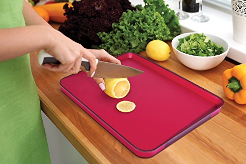 Joseph Joseph Cut & Carve Multi-Function Cutting Board, Large, Red