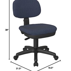 Office Star SC Series Basic Adjustable Office Desk Task Chair with Padded Foam Seat and Back, Interlink Ink Blue Fabric