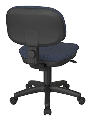 Office Star SC Series Basic Adjustable Office Desk Task Chair with Padded Foam Seat and Back, Interlink Ink Blue Fabric