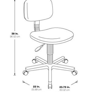 Office Star SC Series Basic Adjustable Office Desk Task Chair with Padded Foam Seat and Back, Interlink Ink Blue Fabric