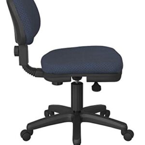 Office Star SC Series Basic Adjustable Office Desk Task Chair with Padded Foam Seat and Back, Interlink Ink Blue Fabric