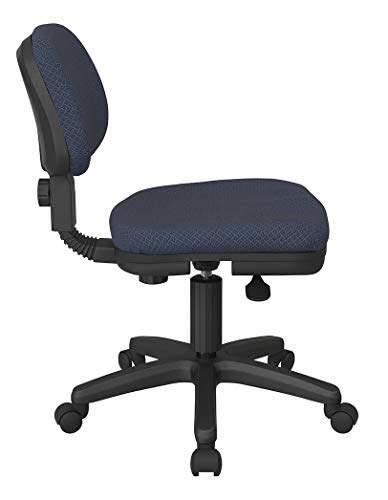 Office Star SC Series Basic Adjustable Office Desk Task Chair with Padded Foam Seat and Back, Interlink Ink Blue Fabric