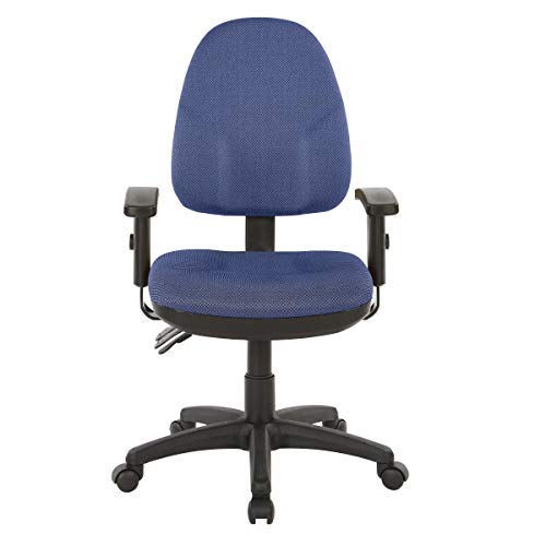 Office Star Ergonomic Dual Function Office Task Chair with Adjustable Padded Back and Built-in Lumbar Support, with Arms, Diamond Blue Galaxy Fabric