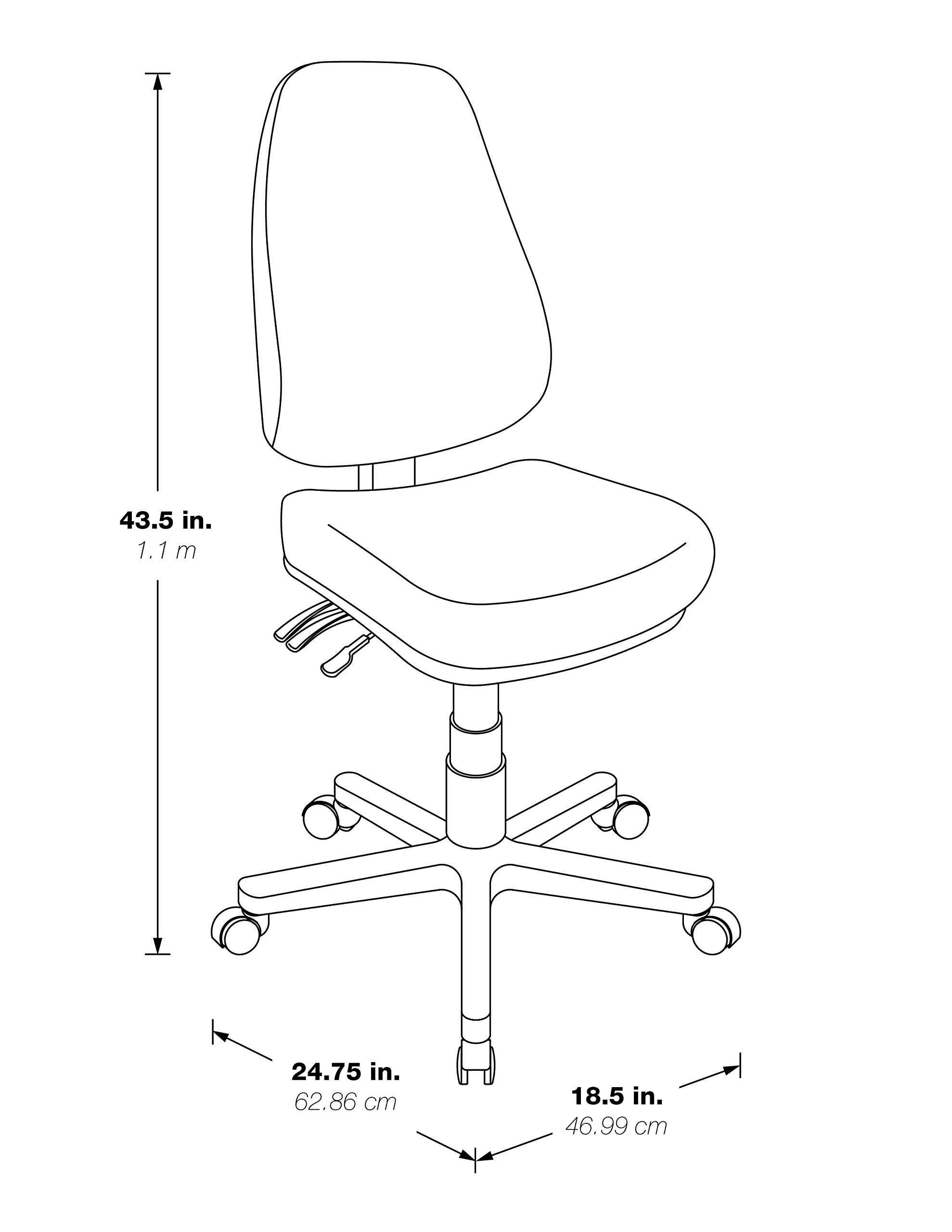 Office Star Ergonomic Dual Function Office Task Chair with Adjustable Padded Back and Built-in Lumbar Support, Armless, Diamond Wine Fabric