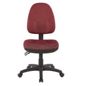 Office Star Ergonomic Dual Function Office Task Chair with Adjustable Padded Back and Built-in Lumbar Support, Armless, Diamond Wine Fabric