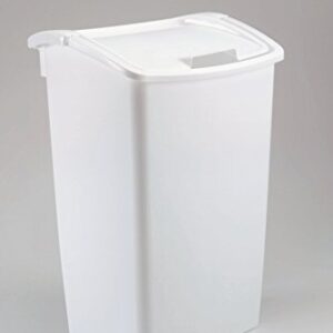 Rubbermaid, 11.25 Gallon, White Dual-Action Swing Lid Trash Can for Home, Kitchen, and Bathroom Garbage
