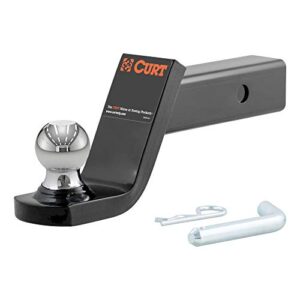 curt 45151 fusion trailer hitch mount with 1-7/8-inch ball & pin, fits 2-inch receiver, 5,000 lbs, 4-inch drop, gloss black powder coat