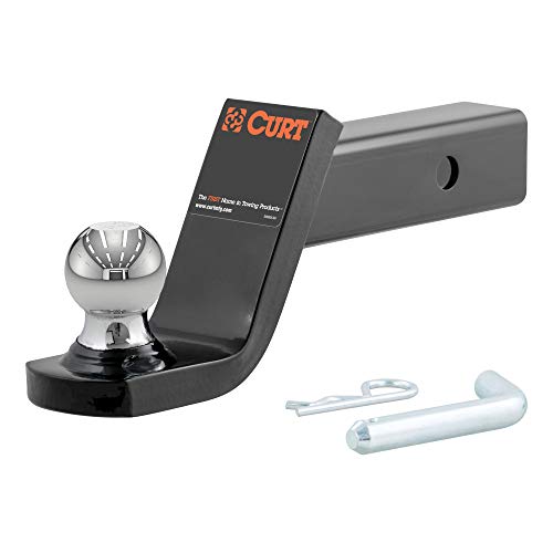 CURT 45151 Fusion Trailer Hitch Mount with 1-7/8-Inch Ball & Pin, Fits 2-Inch Receiver, 5,000 lbs, 4-Inch Drop, GLOSS BLACK POWDER COAT