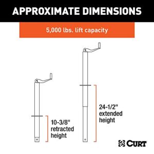 CURT 28250 A-Frame Trailer Jack, 5,000 lbs, 14-1/8 Inches Vertical Travel