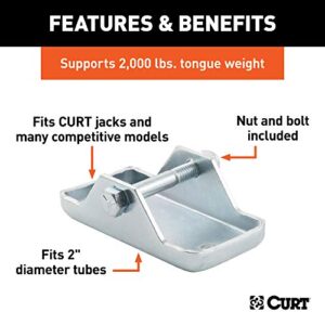 CURT 28270 Trailer Jack Foot, Fits 2-Inch Diameter Tube, Supports 2,000 lbs