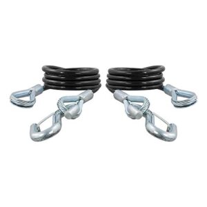 curt 80136 43-7/8-inch vinyl-coated trailer safety cables, 3/8-in snap hooks, 3,500 lbs break strength, 2-pack