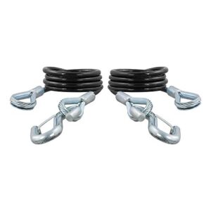 CURT 80136 43-7/8-Inch Vinyl-Coated Trailer Safety Cables, 3/8-In Snap Hooks, 3,500 lbs Break Strength, 2-Pack